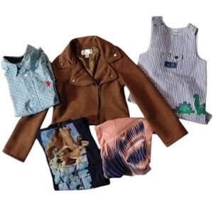 Bundle of 5 Unisex Pieces of Kids Clothing. Most Size 5 and One Baby